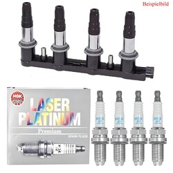 4x KAMOKA Zündspule + 4x BOSCH Zündkerze Laser Platinum für Peugeot 307 CC 3B