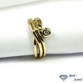 Ring in 585 Gold 14 Karat mit 1 Diamant Brillant 0,05 ct Solitär