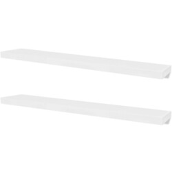 2er Set MDF Wandregal Wandboard Bücher / DVD-Regal Wandkonsole Hängeregal Weiß