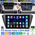 8-Core 6+128GB DAB+ Android 13 Autoradio CarPlay Für Skoda Fabia 3 III 2014-2021