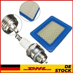 Luftfilter + Zündkerze Set Für Rasenmäher mit Briggs&Stratton Quantum Motor B2LM