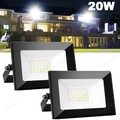 2x 20W 2000lm LED Fluter Außen Strahler Flutlicht Scheinwerfer Garten Lampe IP66
