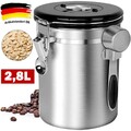 Edelstahl Kaffeedose Luftdicht Vorratsdose 2,8L Kaffeebohnen Behälter Aromadose
