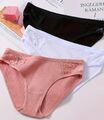 3er Set Slip Baumwolle Unterhose Spitze Unterwäsche Pants Spitzenslips (uh04)