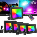 RGB LED Fluter 10-100W Außen Strahler Flutlicht Scheinwerfer Gartenlampe Dimmbar