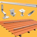 Solar Halterung Photovoltaik Ziegeldach Montage PV Modul Befestigung Schiene Set