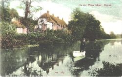 Langton lange Blandford Forum Dorset Postkarte.  Punting River Stour (Ref. 73-23)
