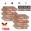 10x 3D Selbstklebend Tapeten Steinoptik Wandpaneele Ziegelstein Wandaufklebers