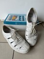 Damen Waldläufer Henni Schnürschuhe Gr. 6 H Leder offwhite