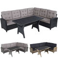 Poly Rattan Lounge Sitzgruppe Essgruppe Garten Möbel Garnitur Eck Sofa Tisch Set