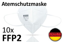 10x weiße FFP2 Masken Mundschutz Alltagsmaske Atemschutzmaske Gesichtsmaske