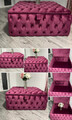 Handmade Ottoman Stylish Square Storage Plush Soft Velvet Fully Upholstered