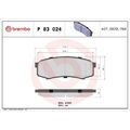 1x Bremsbelagsatz, Scheibenbremse BREMBO P 83 024 passend für MITSUBISHI