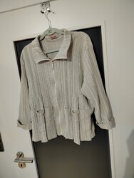 Leichte Jacke beige-grau gestreift, Gr. 40/42