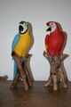 Papagei Ara Rot Blau Tierfigur Gartenfigur Amazon Papageien Deko Höhe 30 cm