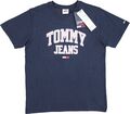 NEU! Tommy Jeans Damen T-Shirt mit Logo-Print Gr. XL dunkelblau