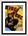 AD FILM KING KONG KLASSISCHER GORILLA NEW YORK HORROR GERAHMTER DRUCK B12X6405