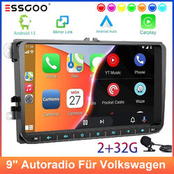 Autoradio Apple Carplay für VW T5 Passat CC B6 B7 9" Android 13 GPS RDS Navi FM