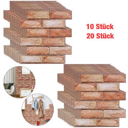 10-20 Tlg Tapeten Selbstklebend 3D Steinoptik Wandpaneele Ziegelstein DIY Wall