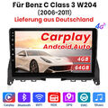 Android12  Carplay Autoradio GPS NAVI WiFi DAB+ Für Mercedes C Class W204 S204