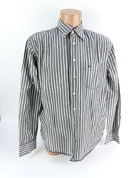 Camel active Herren Hemd Gr L Modern langarm grau gestreift Freizeithemd (16546)