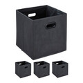 Aufbewahrungsbox Faltbox Regalbox Ordnungsbox grau 4er Set 4 Stück faltbar