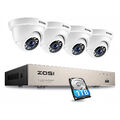 ZOSI 8CH 5MP Lite DVR 4x Außen Dome 1080P Überwachungskamera Set 1TB CCTV System
