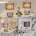 Wohn Schlaf Zimmer Leuchte Stoff Lichteffekt 2er Set Nacht Tisch Lampen Schalter