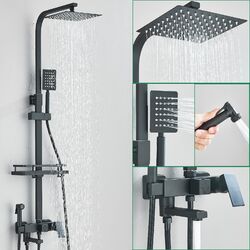 Edelstahl Duscharmatur Duschset Duschsystem Mischbatterie Regendusche Kopfbrause