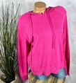 Damen Feinstrick Pullover Hoodie mit Kapuze Oversize One Size 38 40 42 PINK