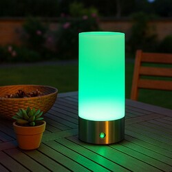 Tischleuchte Tischlampe Außen Balkonleuchte Touchdimmer Akku Farbwechsel RGB LED