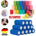 12x Haftbandage 10cm x 4.5m Selbstklebende Fixierbinde Selbsthaftender Verband!!