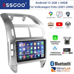 DAB+ Android 15 Für VW Polo 9N 2001-09 CarPlay GPS RDS KAM 9" Autoradio BT 2+64G