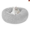 Hundebett Katzenbett Flauschig Rund aus Plüsch - Donut Kuscheliges Hundekissen 