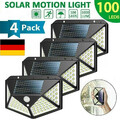 100 LED SOLARLEUCHTE SOLARLAMPE BEWEGUNGSMELDER AUßEN FLUTER SENSOR STRAHLER 4/8