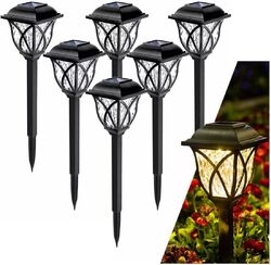 Solarleuchten Garten, 6er Set Solarlampen für Außen, LED Licht Solar Wegeleuchte