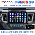 Android 15 Autoradio 4+64G Carplay GPS Nav WiFi SWC Für TOYOTA RAV4 2013-2018 BT
