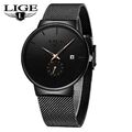 Herren Armbanduhr Quarzuhr Mesh-Armband Datum Dünn Schlank Stylische Wasserdicht