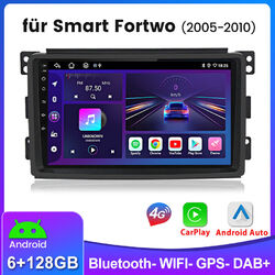 6+128GB Android 13 Für Smart Fortwo 451 2005-2010 Autoradio GPS Navi CarPlay SWC
