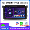 6+128GB Android 13 Für Smart Fortwo 451 2005-2010 Autoradio GPS Navi CarPlay SWC