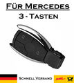 1x Autoschlüssel Chrom Gehäuse für Mercedes - 3 Tasten PKW Fernbedienung KS18NO