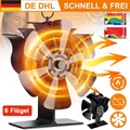 6 Flügel Ofenventilator Kaminofen Ventilator Stromloser Lüfter Stove Fan Gebläse