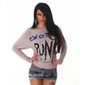 Damen Langarm Pullover Sweatshirt Tunika Shirt Top Bluse Longtop Longshirt 36/38