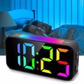 Wecker Digital Nachttisch Uhr USB Alarm Clock mit LED RGB Licht für Tiefschläfer