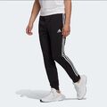 Adidas Hose Essentials French Terry Tapered Cuff 3-Stripes,Herren (Schwarz / Wht
