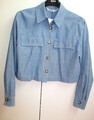 Zara Jeanshemd Jeans Bluse cropped weit Gr S helle Waschung