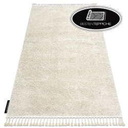 Moderner dick angenehm Shaggy Teppich "BERBER" 9000 franse creme marokkanisch