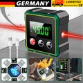 1x Digital Winkelmesser Wasserwaage Magnetisch LCD Neigungsmesser Mit Laser DHL