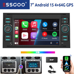 DAB+ Apple Carplay 4+64G Für Ford Focus MK2 Transit MK7 Android 15 Autoradio GPS