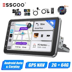 10" Android 14 2+64G DAB+ Autoradio 1 DIN GPS Nav Drehbarer Bildschirm + MIK KAM